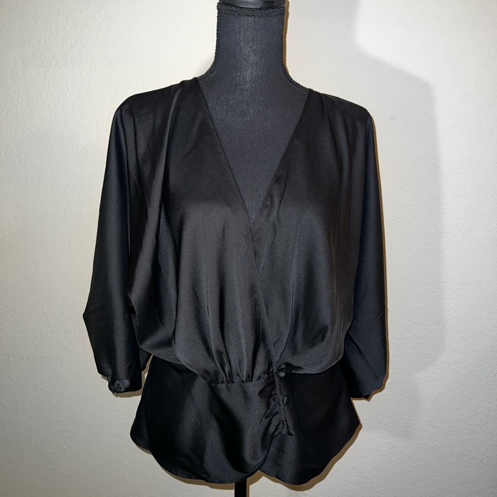 NWT NY&Co Black Satin Top